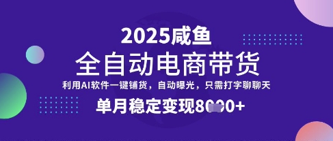 全网首发【闲鱼全自动电商带货】三年磨一剑，一朝露锋芒，单月稳定变现8k+【揭秘】-财源创业网