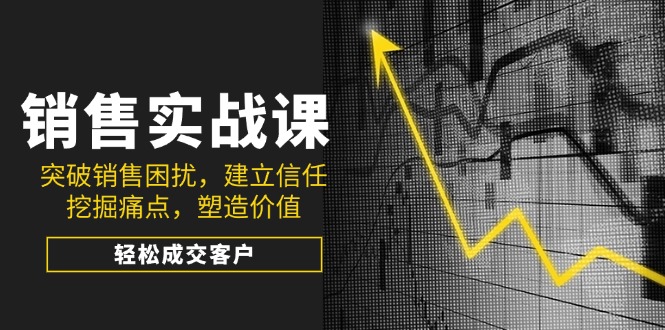 销售实战课，突破销售困扰，建立信任，挖掘痛点，塑造价值，轻松成交客户-财源创业网