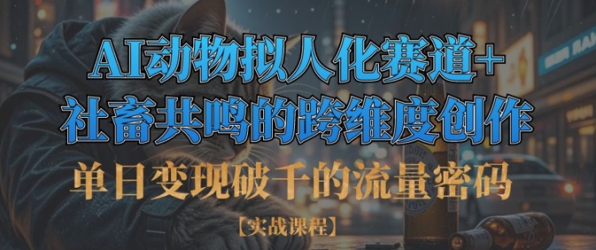 单日变现破千的流量密码，AI动物拟人化赛道+社畜共鸣的跨维度创作-财源创业网