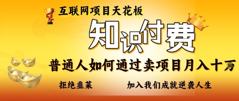 互联网项目天花板，知付付费项目，普通人如何通过卖项目月入十个，拒绝韭菜【揭秘】-财源创业网