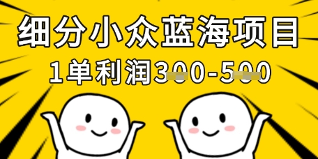 细分小众蓝海项目，一单利润3张，每月收入稳定过1w+-财源创业网