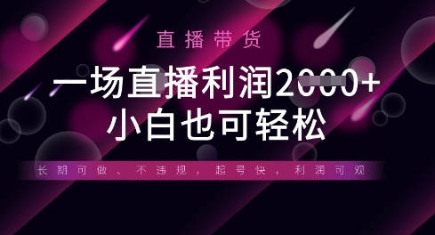 半无人直播带货，一场利润数张，适合所有平台玩法，小白也可轻松-财源创业网