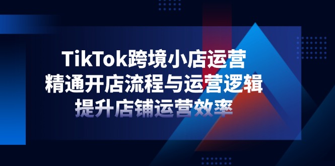 TikTok跨境小店运营，精通开店流程与运营逻辑，提升店铺运营效率-财源创业网