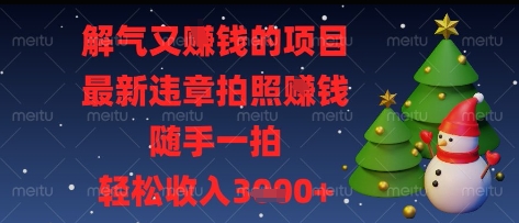 解气又挣钱的项目，最新违章拍照挣钱，随手一拍，轻松收入多张【揭秘】-财源创业网