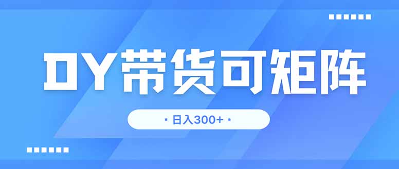 DY带货，日入300＋矩阵无上限-财源创业网
