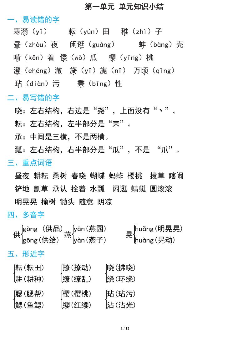 语文五年级下册期中复习知识要点-财源创业网