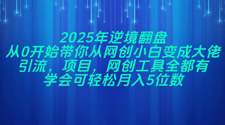 2025年逆境翻盘，从0开始带你从网创小白变成大佬，引流，项目，网创工…-财源创业网