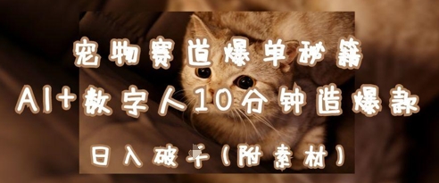宠物赛道爆单秘籍：AI+数字人10分钟造爆款，日入1k-财源创业网