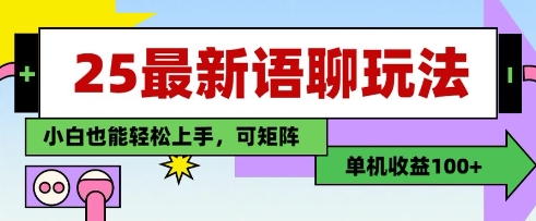 25年最新语聊玩法，纯手工，单机收益100+，小白也能轻松上手，可矩阵操作-财源创业网