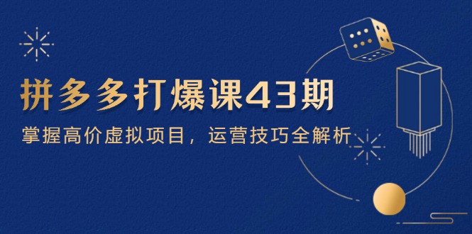 拼多多打爆课第 43 期，掌握高价虚拟项目，运营技巧全解析(15节-财源创业网
