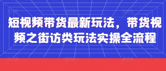 短视频带货最新玩法，带货视频之街访类玩法实操全流程-财源创业网
