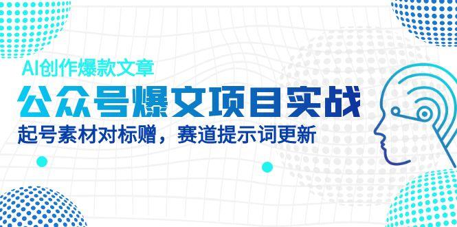 公众号爆文项目实战，AI创作爆款文章，起号素材对标赠(附赛道AI提示词-财源创业网