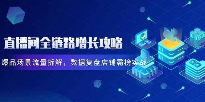 直播间全链路增长攻略，爆品场景流量拆解，数据复盘店铺霸榜实战-财源创业网