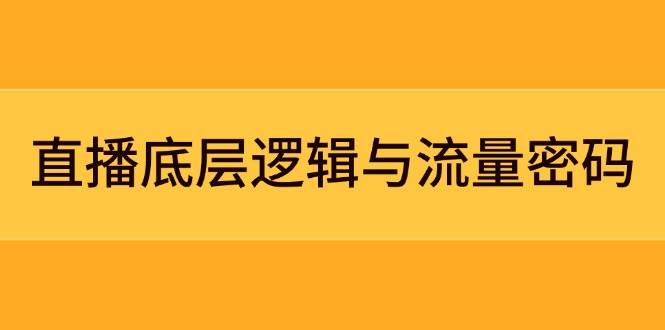 直播底层逻辑与流量密码：定位模型+案例拆解，急速流承接与数据优化全攻略-财源创业网
