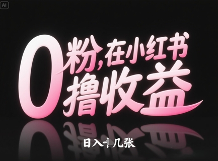 0粉在小红书撸收益，日入几张-财源创业网