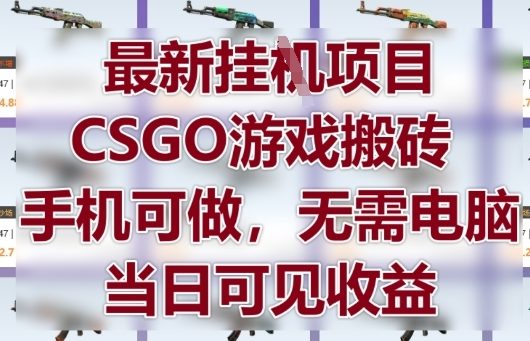 最新挂G项目，CSGO游戏搬砖，手机可做，无需电脑，当日见收益【揭秘】-财源创业网