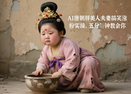 AI唐朝胖美人夫妻搞笑涨粉实操，五分钟教会你-财源创业网