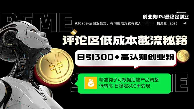 评论区低成本引流秘籍，精准钩子直击用户，单账号日增300+创业粉，日稳…-财源创业网