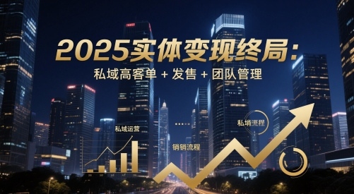 2025实体变现终局：私域高客单+发售+团队管理-财源创业网