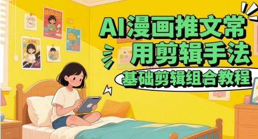 AI漫画推文常用剪辑手法，基础剪辑组合教程-财源创业网