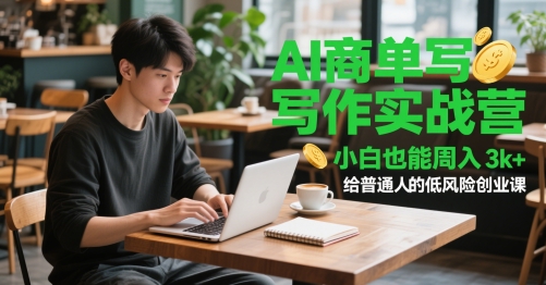 AI商单写作实战营，小白也能周入3k+，给普通人的低风险创业课-财源创业网