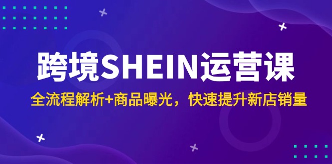跨境SHEIN运营课，全流程解析+商品曝光，快速提升新店销量-财源创业网