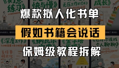 最新爆款拟人化书单玩法，假如书籍会说话，保姆级教程-财源创业网