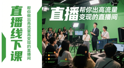 直播线下课，帮你做出高流量高变现的直播间-财源创业网