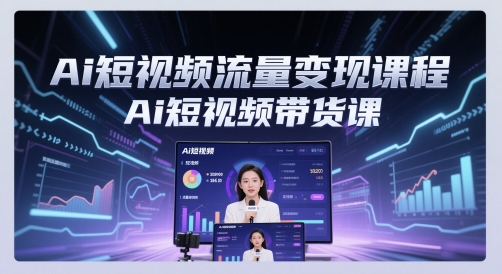 Ai短视频流量变现课程，Ai短视频带货课-财源创业网