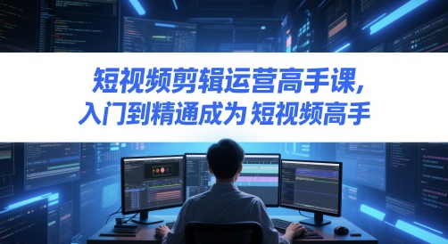 短视频剪辑运营高手课，入门到精通成为短视频高手-财源创业网