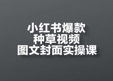 小红书爆款种草视频图文封面实操课，​开店、选品、引流、变现全流程-财源创业网